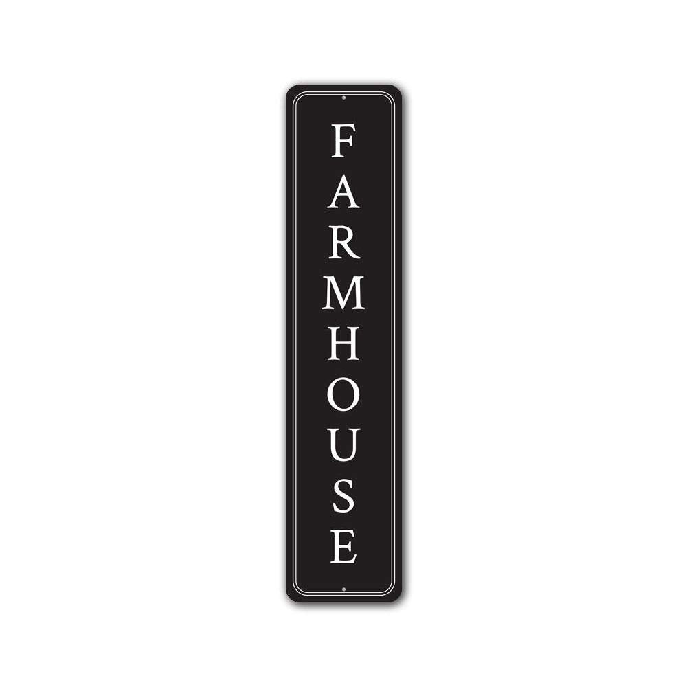 Vertical Farmhouse Sign, Farm Kitchen Aluminum Sign - 6 x 24 inches