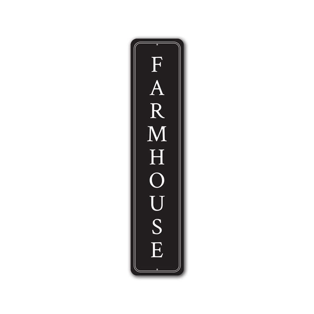 Vertical Farmhouse Sign, Farm Kitchen Aluminum Sign - 6 x 24 inches