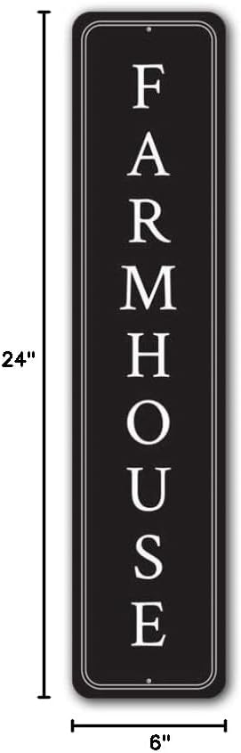 Vertical Farmhouse Sign, Farm Kitchen Aluminum Sign - 6 x 24 inches