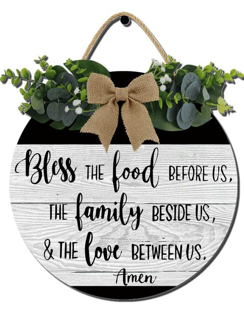 Kitchen Farmhouse Rustic Round Wooden Wreath Hanging Sign - Kitchen Decor