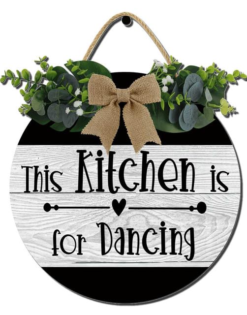 Kitchen Farmhouse Rustic Round Wooden Wreath Hanging Sign - Kitchen Decor