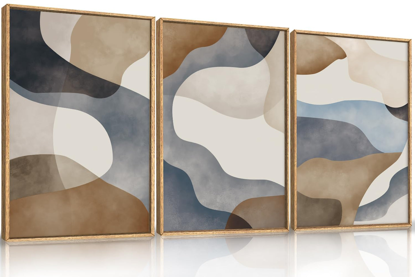 Large Abstract Black and Beige Framed Canvas Wall Art,Minimalist Geometric Lines Wall Decor,Cozy Neutral Shapes Artwork,Modern Lines Dots Art Print for Living Room,Bedroom,Office- 16"x24"x3