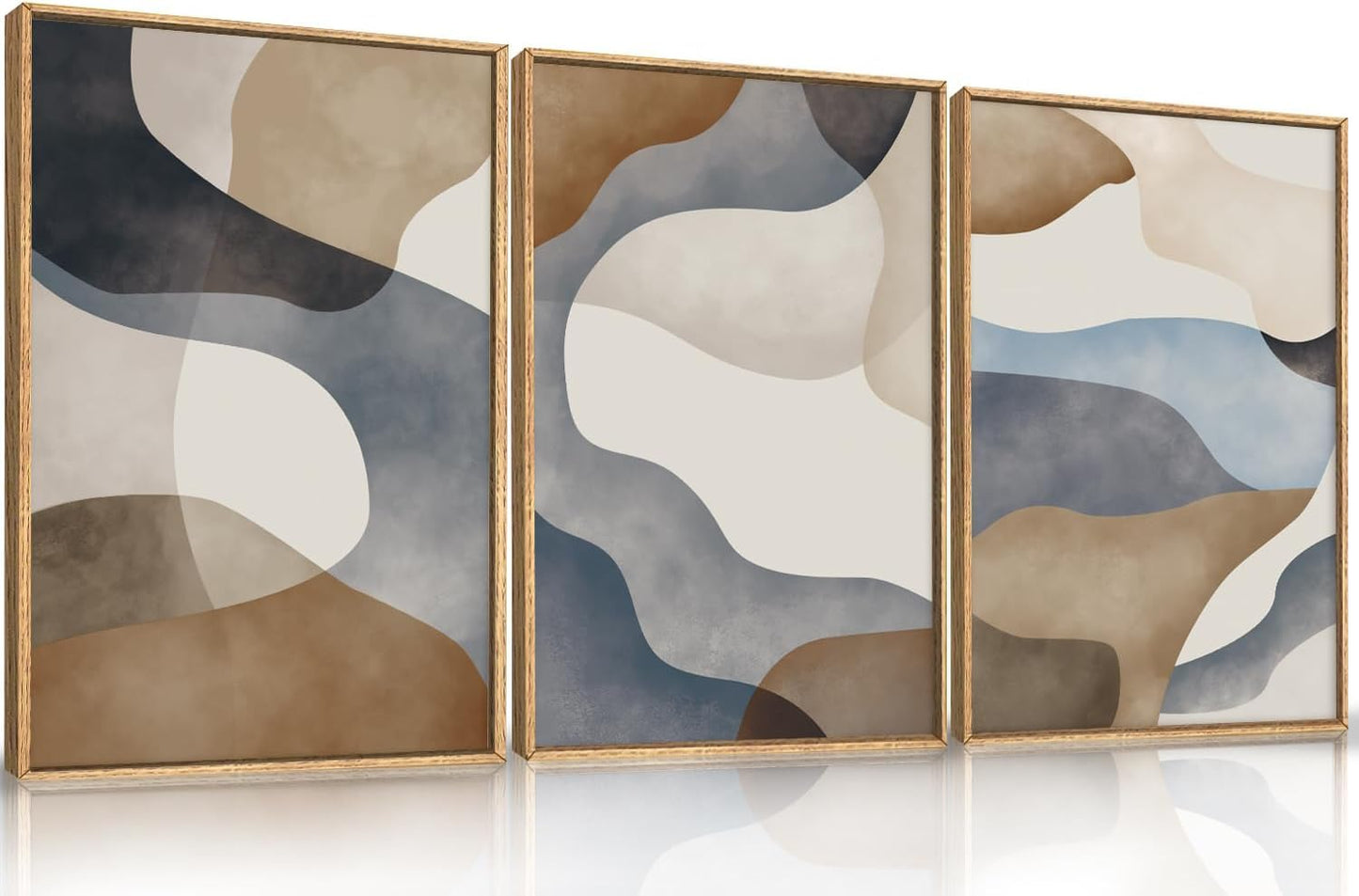 Large Abstract Black and Beige Framed Canvas Wall Art,Minimalist Geometric Lines Wall Decor,Cozy Neutral Shapes Artwork,Modern Lines Dots Art Print for Living Room,Bedroom,Office- 16"x24"x3