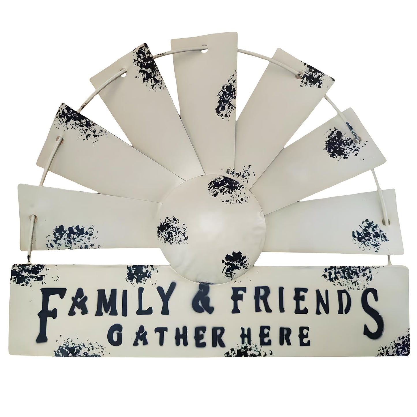 Fleecy day Metal Half Windmill Decor, Rustic Farmhouse Wall Art Decor, Metal Art Wall Decor for Living Home Bedroom Dark Kitchen