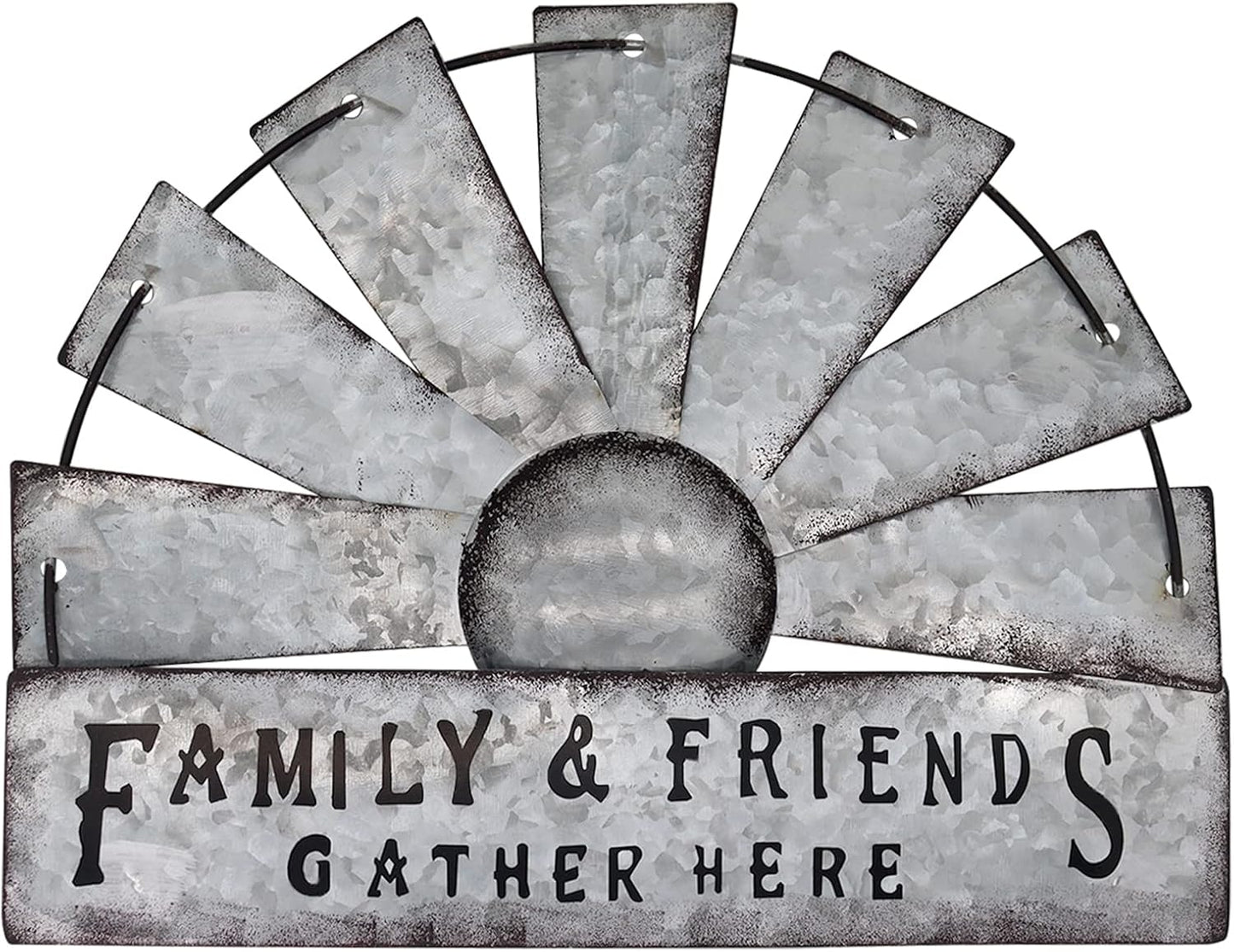Fleecy day Metal Half Windmill Decor, Rustic Farmhouse Wall Art Decor, Metal Art Wall Decor for Living Home Bedroom Dark Kitchen
