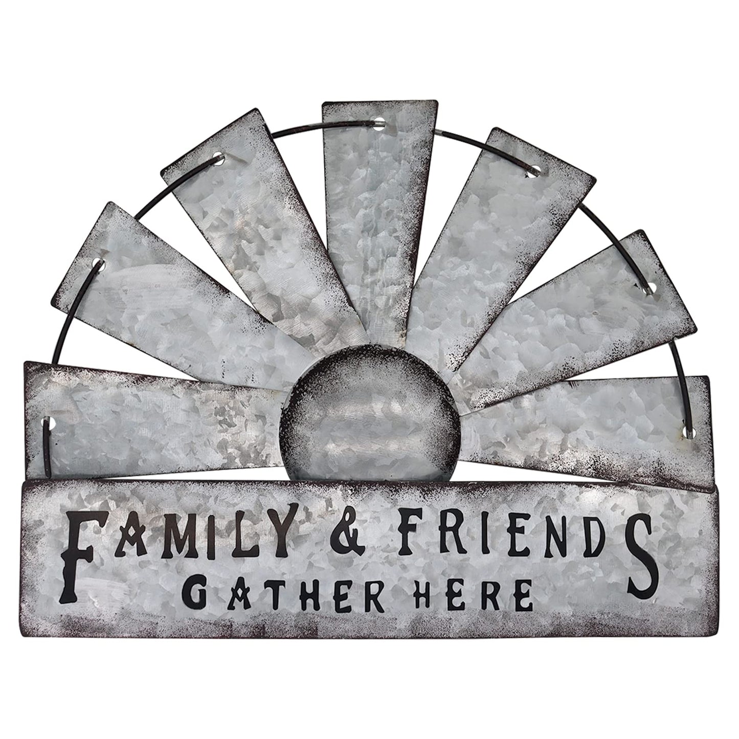 Fleecy day Metal Half Windmill Decor, Rustic Farmhouse Wall Art Decor, Metal Art Wall Decor for Living Home Bedroom Dark Kitchen