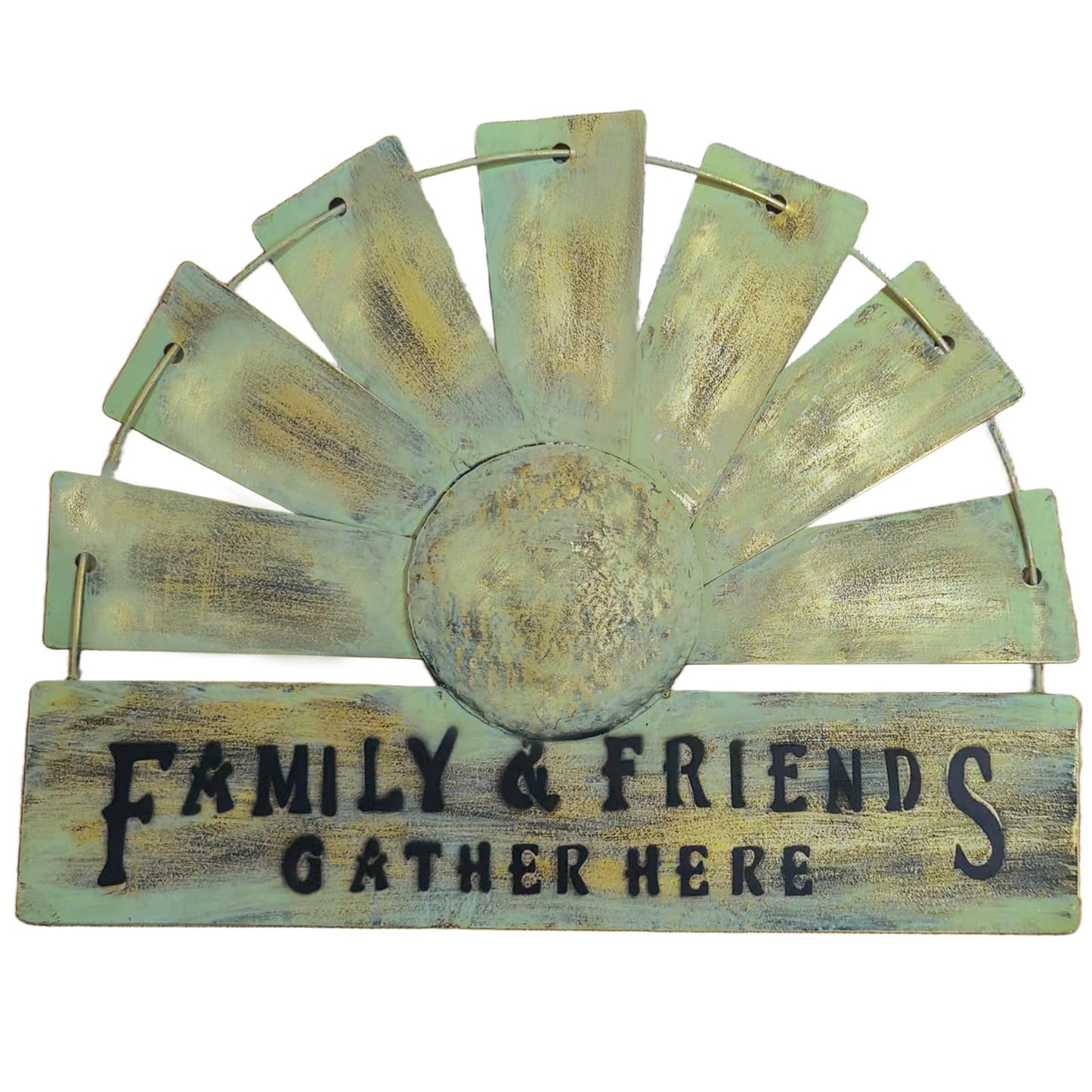 Fleecy day Metal Half Windmill Decor, Rustic Farmhouse Wall Art Decor, Metal Art Wall Decor for Living Home Bedroom Dark Kitchen
