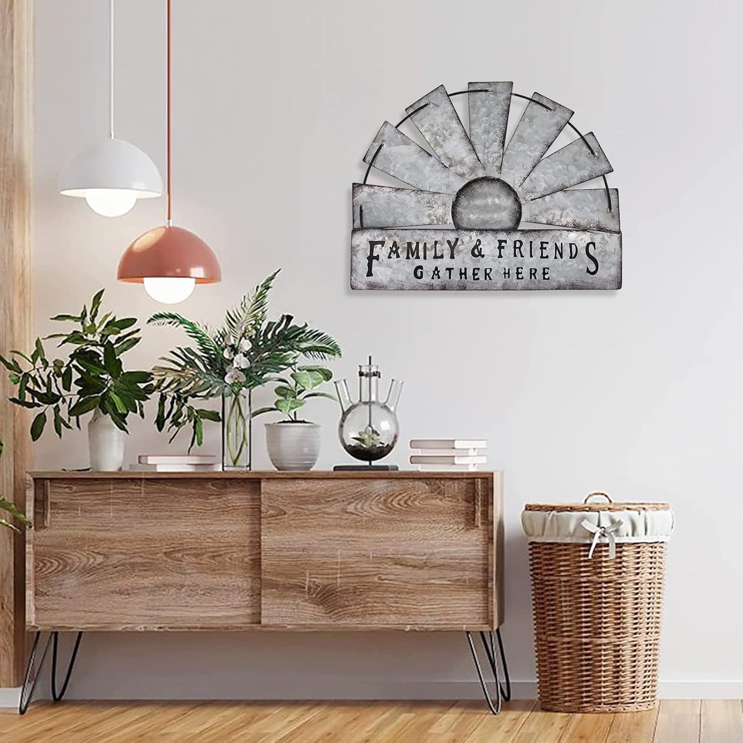 Fleecy day Metal Half Windmill Decor, Rustic Farmhouse Wall Art Decor, Metal Art Wall Decor for Living Home Bedroom Dark Kitchen