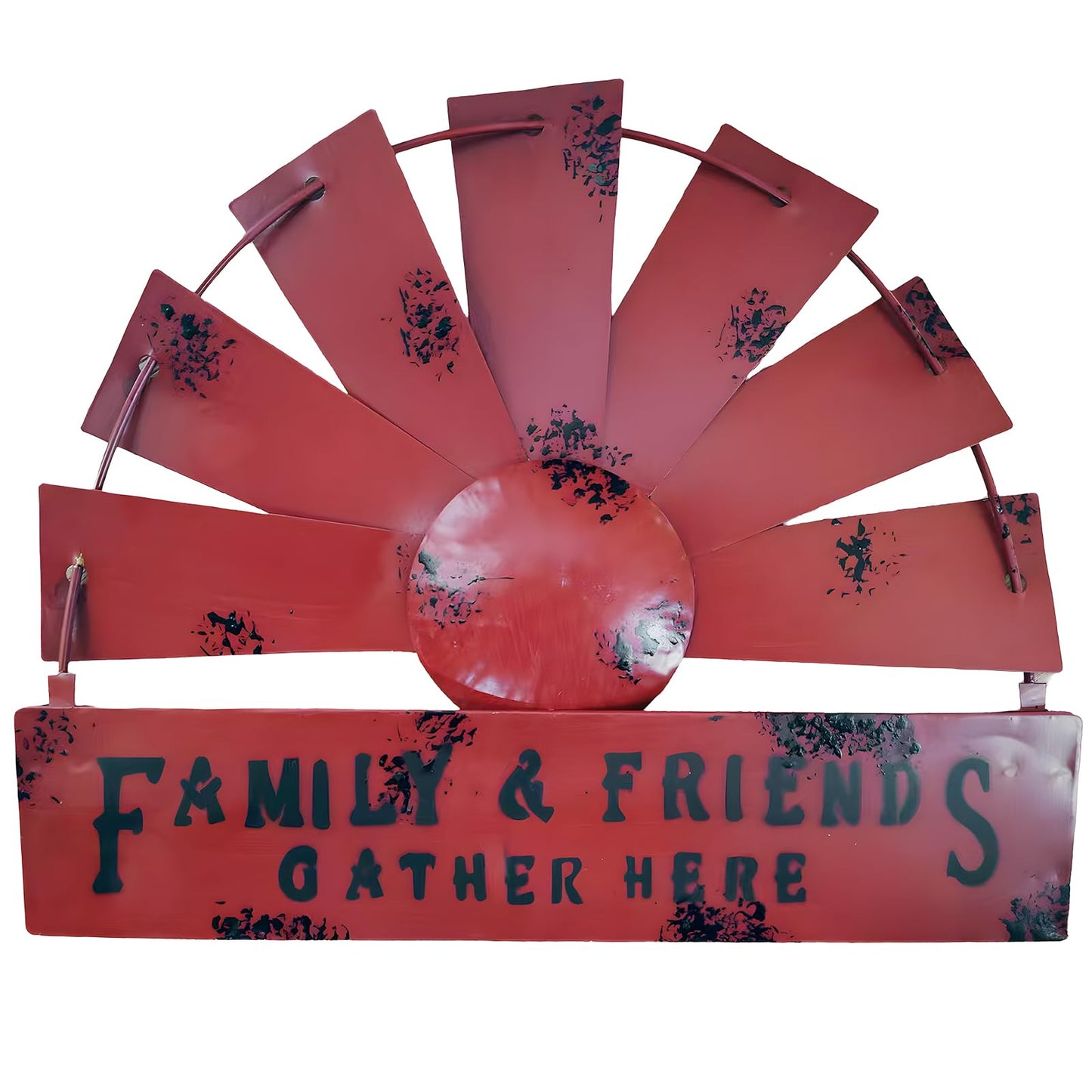 Fleecy day Metal Half Windmill Decor, Rustic Farmhouse Wall Art Decor, Metal Art Wall Decor for Living Home Bedroom Dark Kitchen