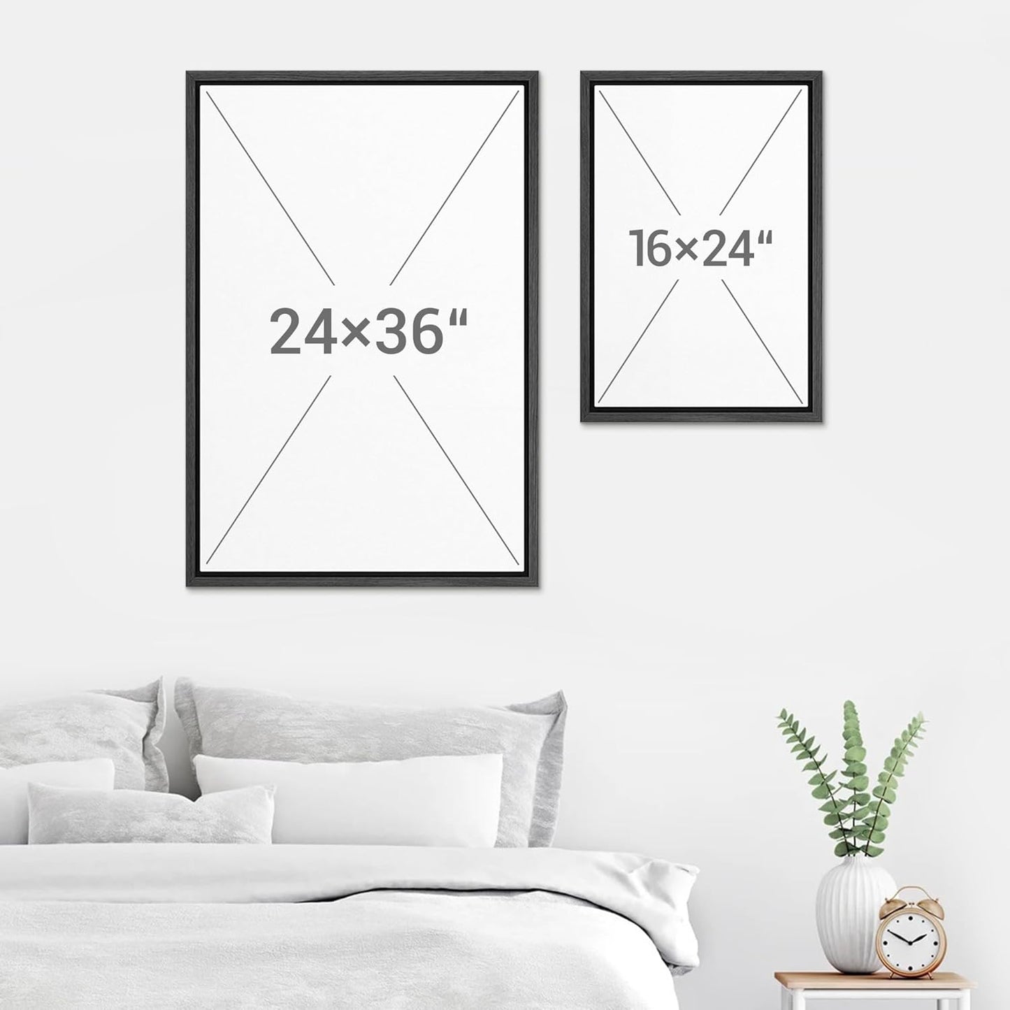 SIGNWIN Framed Canvas Print Wall Art Set Geometric Mid-Century Spiral Collage Abstract Shapes Cozy Neutral Minimal Decorative Nordic Zen Bohemian for Living Room, Bedroom, Office - 16"x24"x2 Black