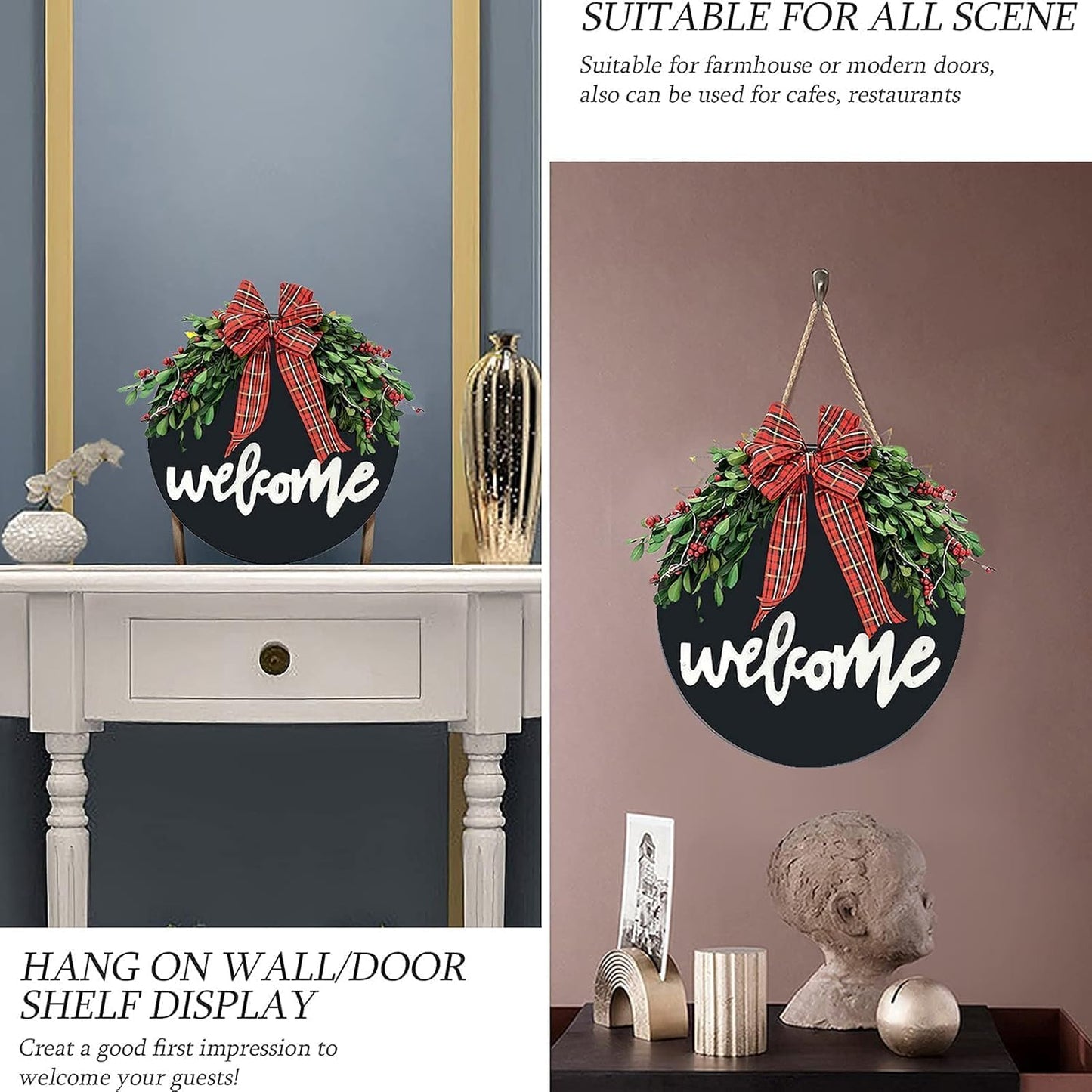 Welcome Sign For Front Door Farmhouse Porch Decoration Hanging Wooden Welcome Sign for Front Door Wall Window Holiday Porch Patio Farmhouse Garden Party Decorations
