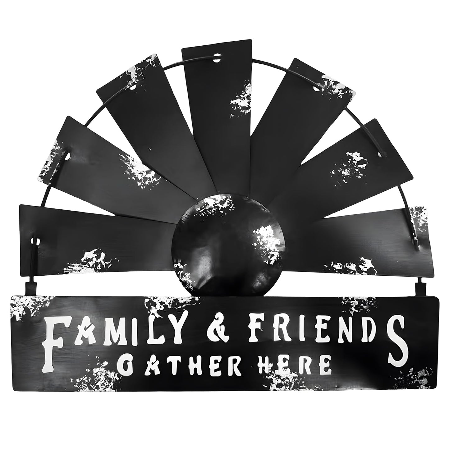 Fleecy day Metal Half Windmill Decor, Rustic Farmhouse Wall Art Decor, Metal Art Wall Decor for Living Home Bedroom Dark Kitchen