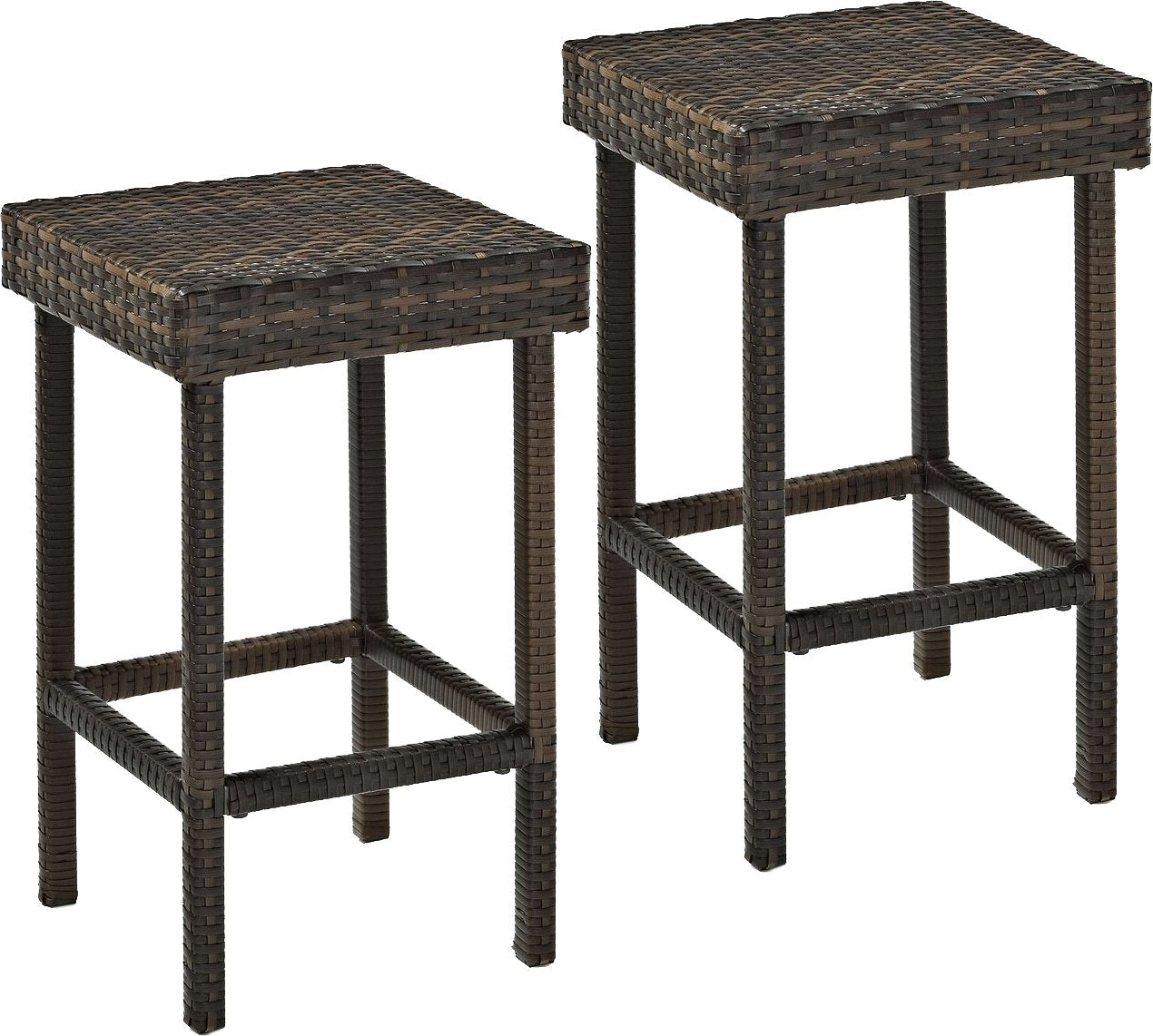 Crosley Furniture Palm Harbor 5-Piece Outdoor Dining Set for 4, Counter Height Wicker Patio Table and Stools, Brown