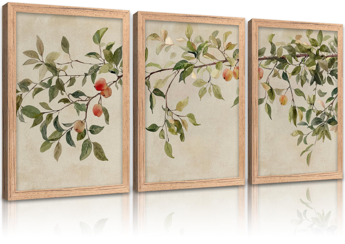3 Pieces Geometric Abstract Canvas Wall Art Colorful Floral Painting Picture Wall Decor Mid Century Modern Poster Print Artwork for Living Room Bedroom Office Home Decoration