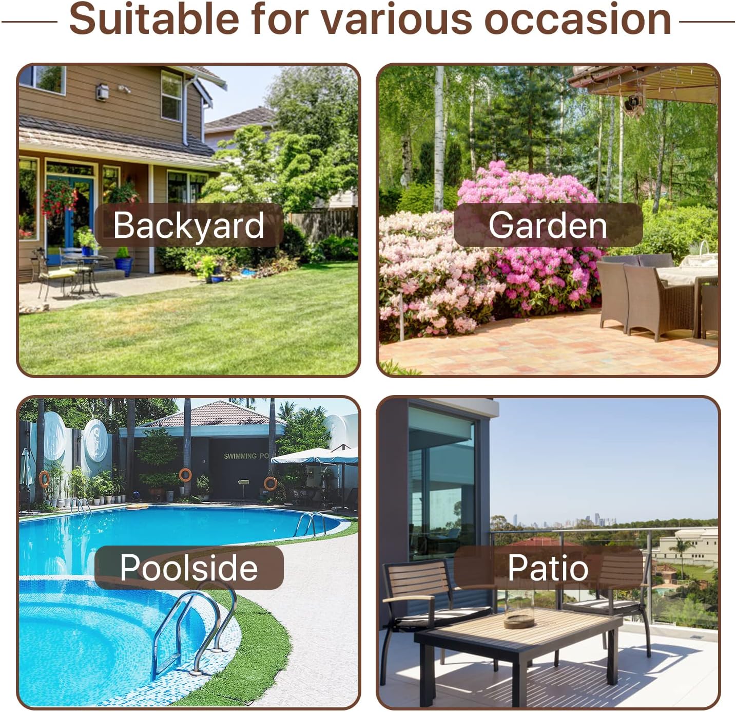 3-Piece Patio Bar Set Outdoor Wicker Bar Set All-Weather Rattan Bar Table Set Outdoor Furniture Set w/2 Stools, Glass Top Table and 2 Thick Cushion for Patios Backyards Porches Gardens Poolside, Khaki