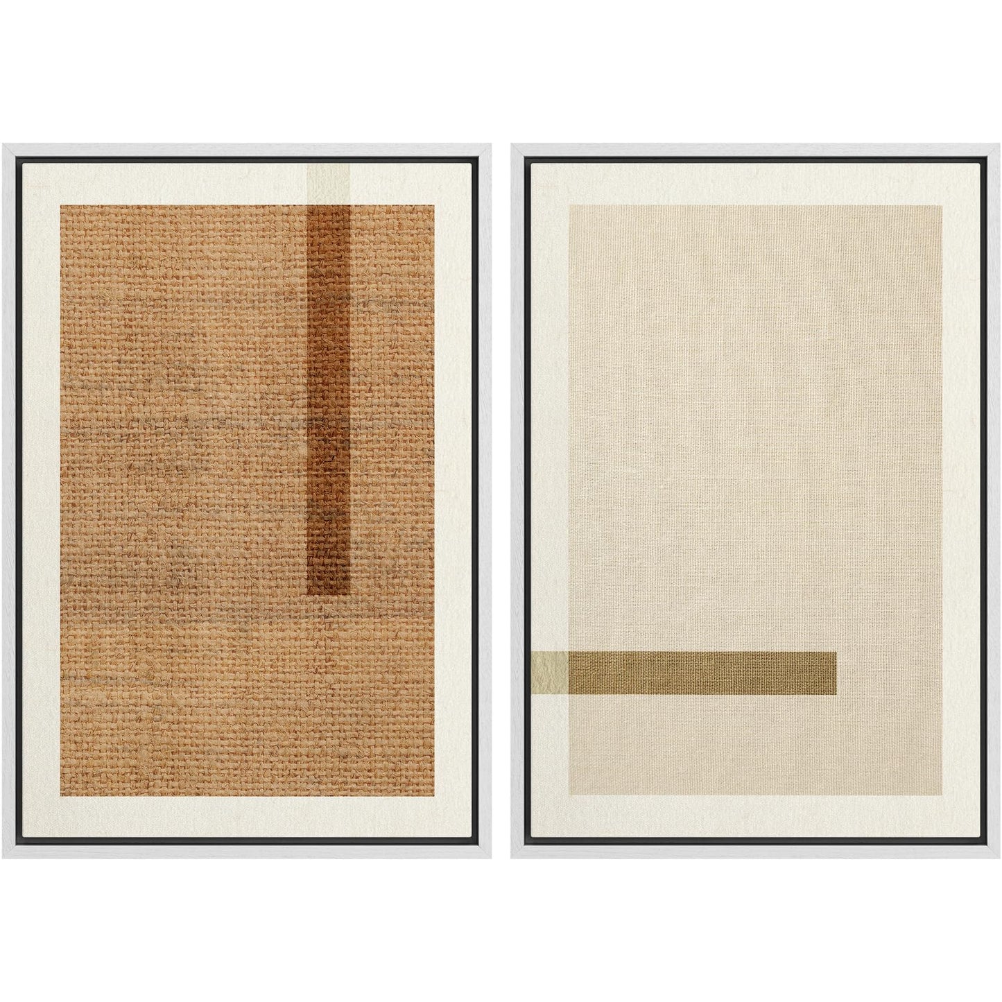 SIGNWIN Framed Canvas Print Wall Art Set Geometric Mid-Century Spiral Collage Abstract Shapes Cozy Neutral Minimal Decorative Nordic Zen Bohemian for Living Room, Bedroom, Office - 16"x24"x2 Black