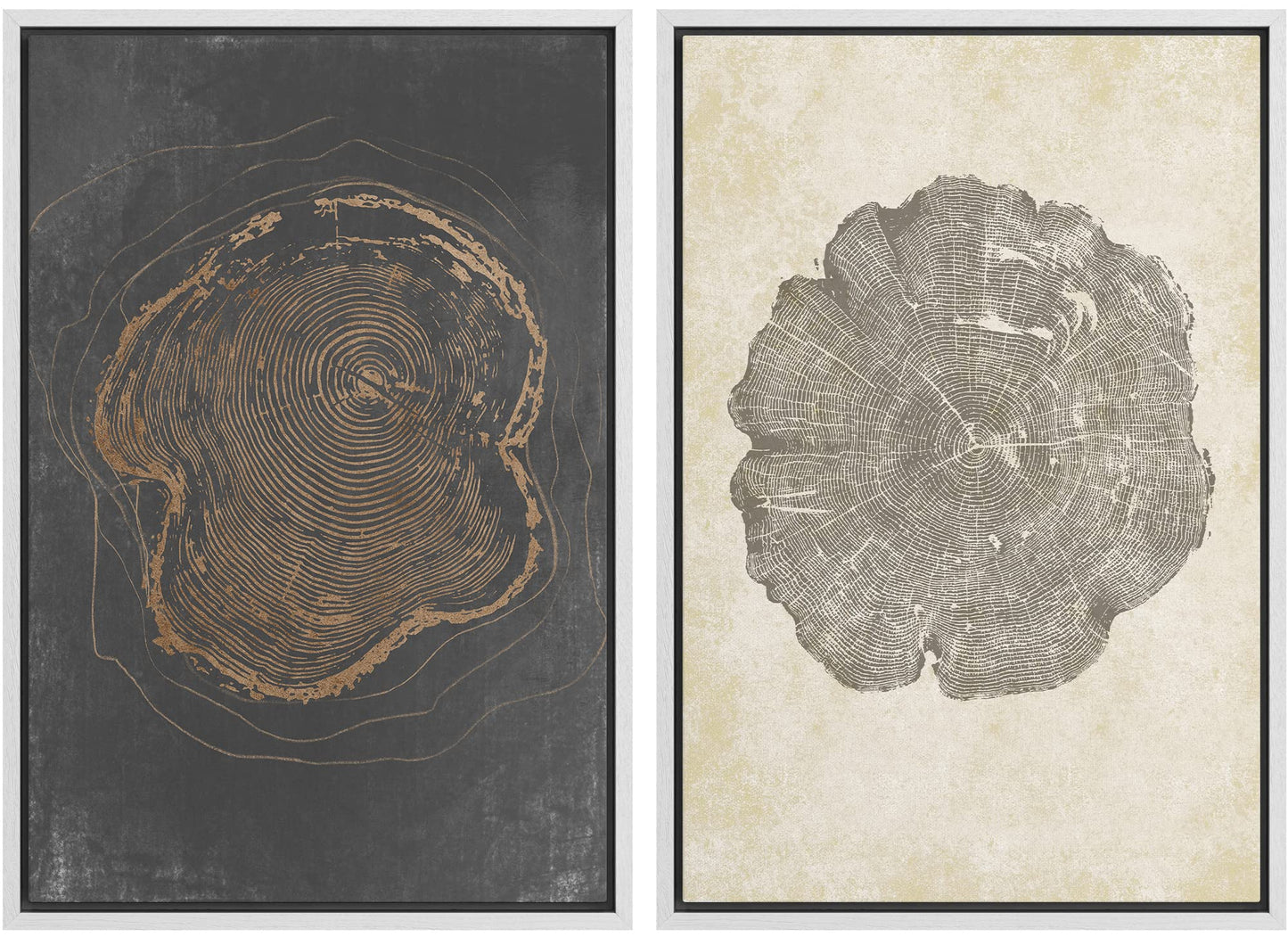 SIGNWIN Framed Canvas Print Wall Art Set Geometric Mid-Century Spiral Collage Abstract Shapes Cozy Neutral Minimal Decorative Nordic Zen Bohemian for Living Room, Bedroom, Office - 16"x24"x2 Black